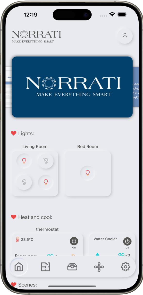 Smart home app on a phone
